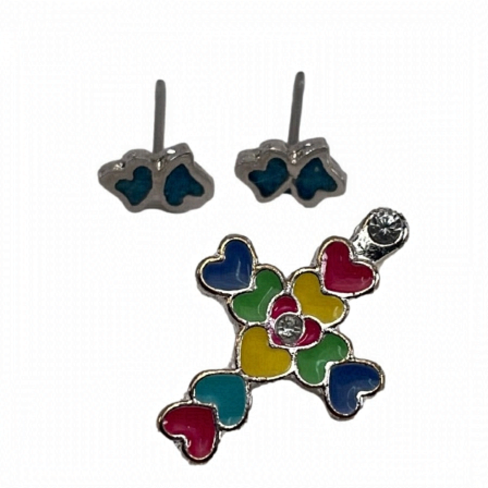 Cross Pendant & Earrings